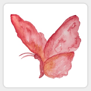 Abstract watercolor hand drawn butterfly. Sticker